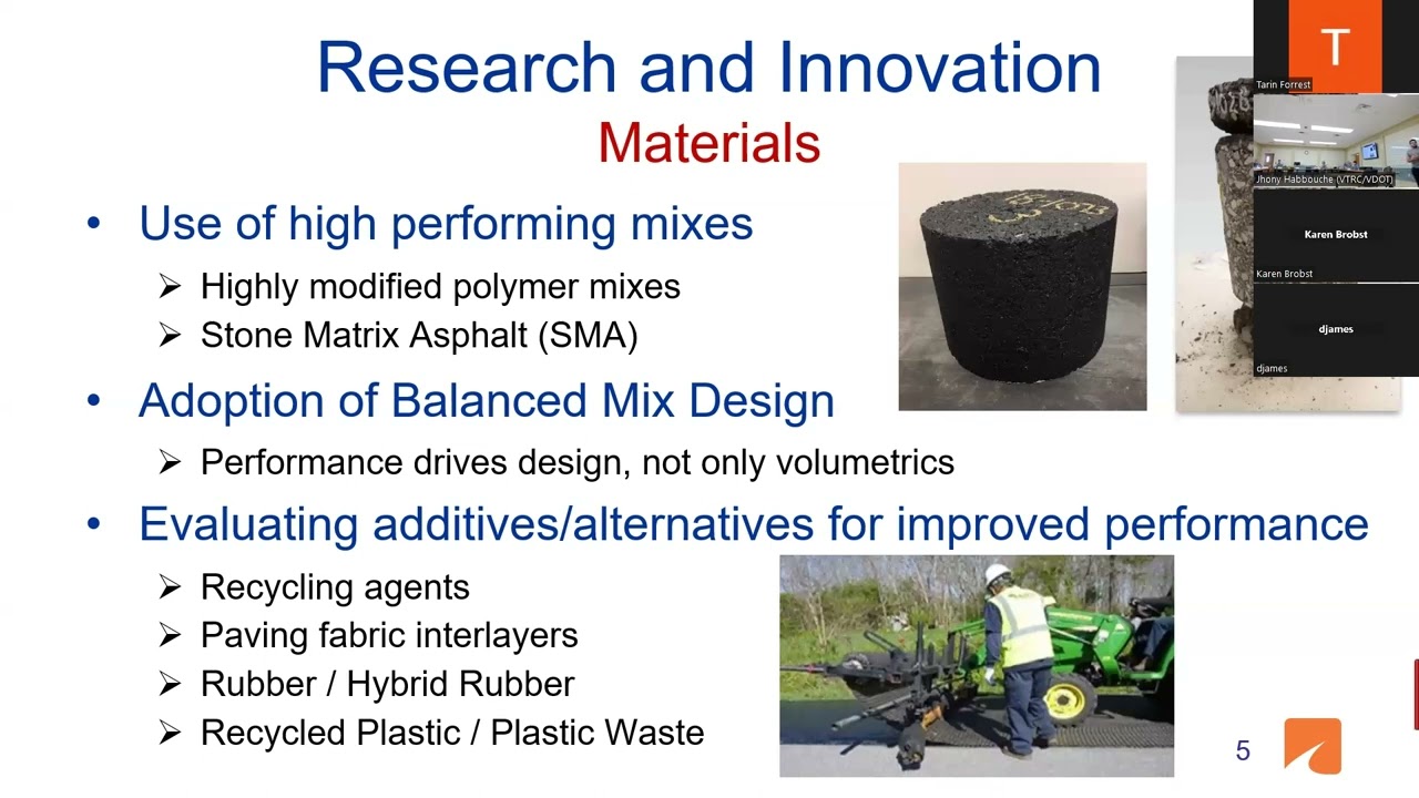 Lunch & Learn : Paving the Way for Sustainable Asphalt Surface Mixtures Through Material Recycling