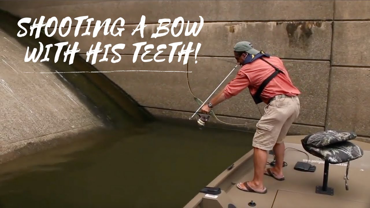 Bow Fishing with his Teeth!