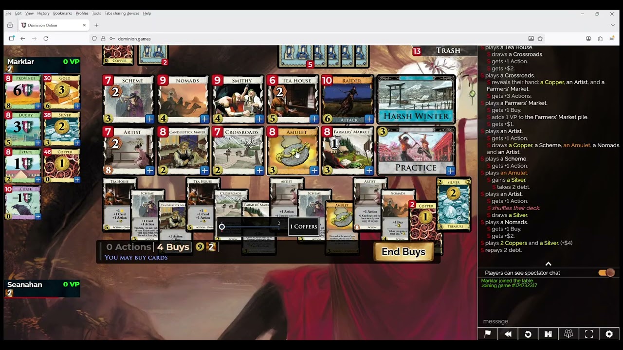Learning Dominion Rising Sun: Game 63