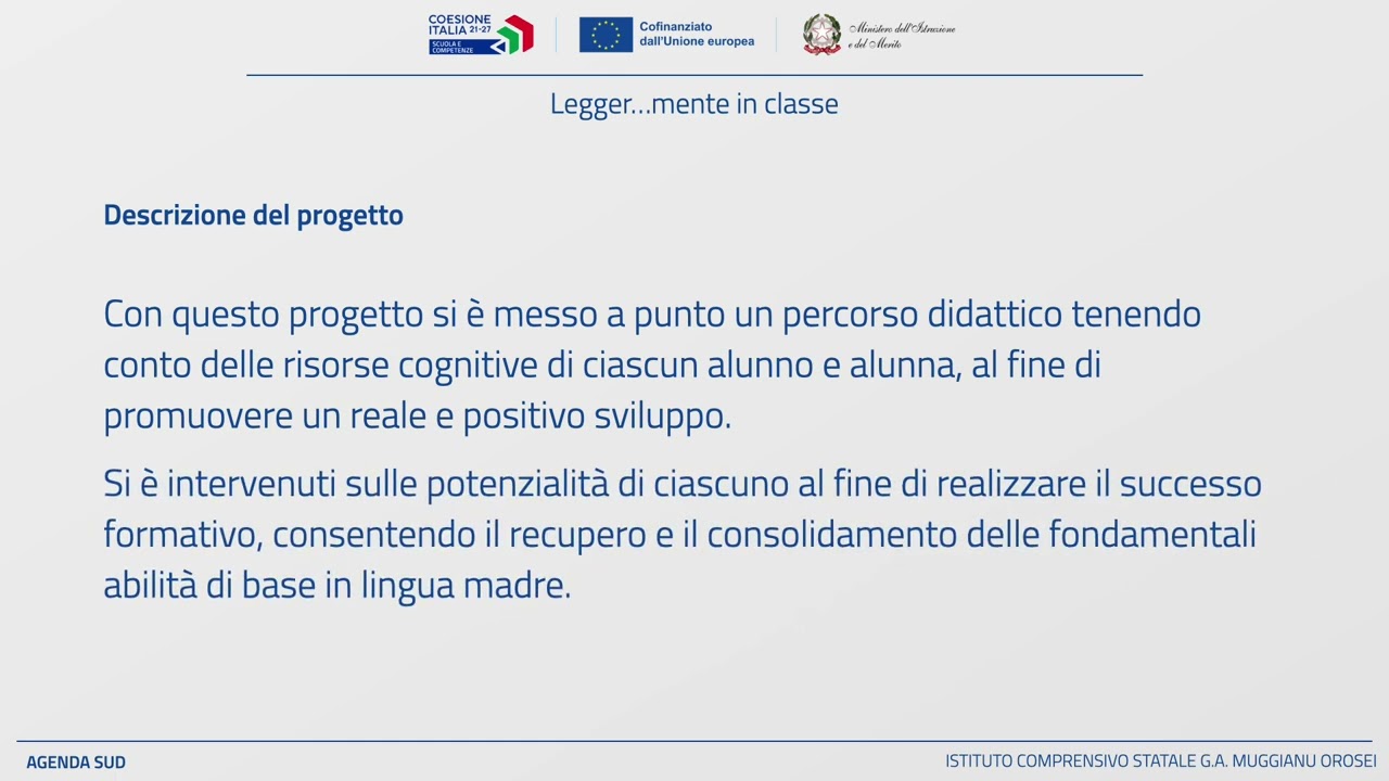 Progetto Legger...mente Agenda Sud