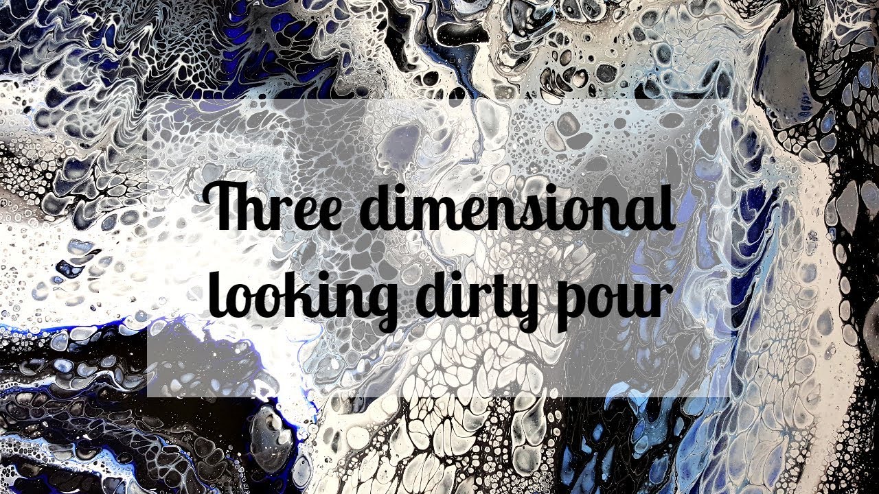 10 Acrylic Dirty Pour - Black and Blue