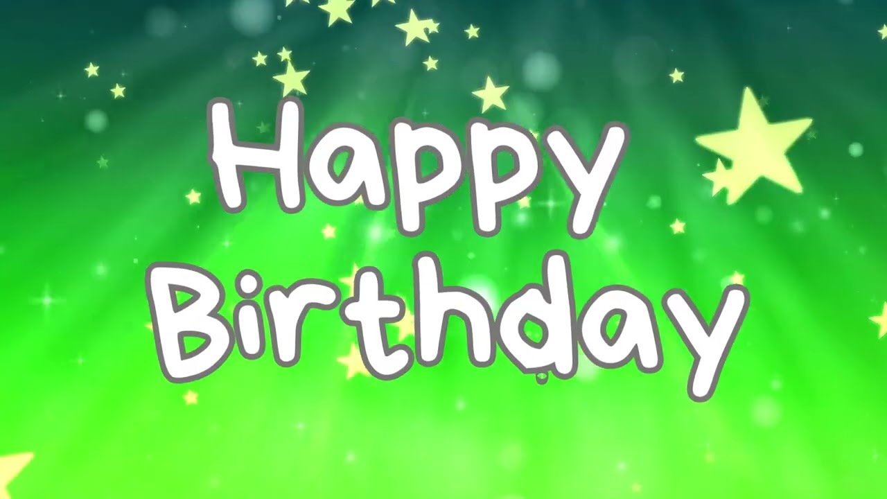 Happy Birthday for Kids 🎂 | Green Star Animation | Party Background