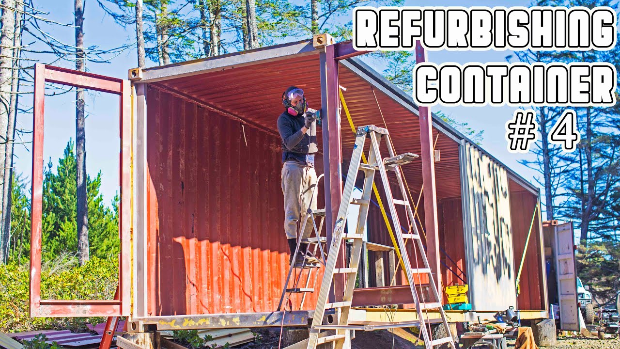 How to Remove Extreme Rust on a Shipping Container - BUILDING A CONTAINER HOUSE - Ep. 26