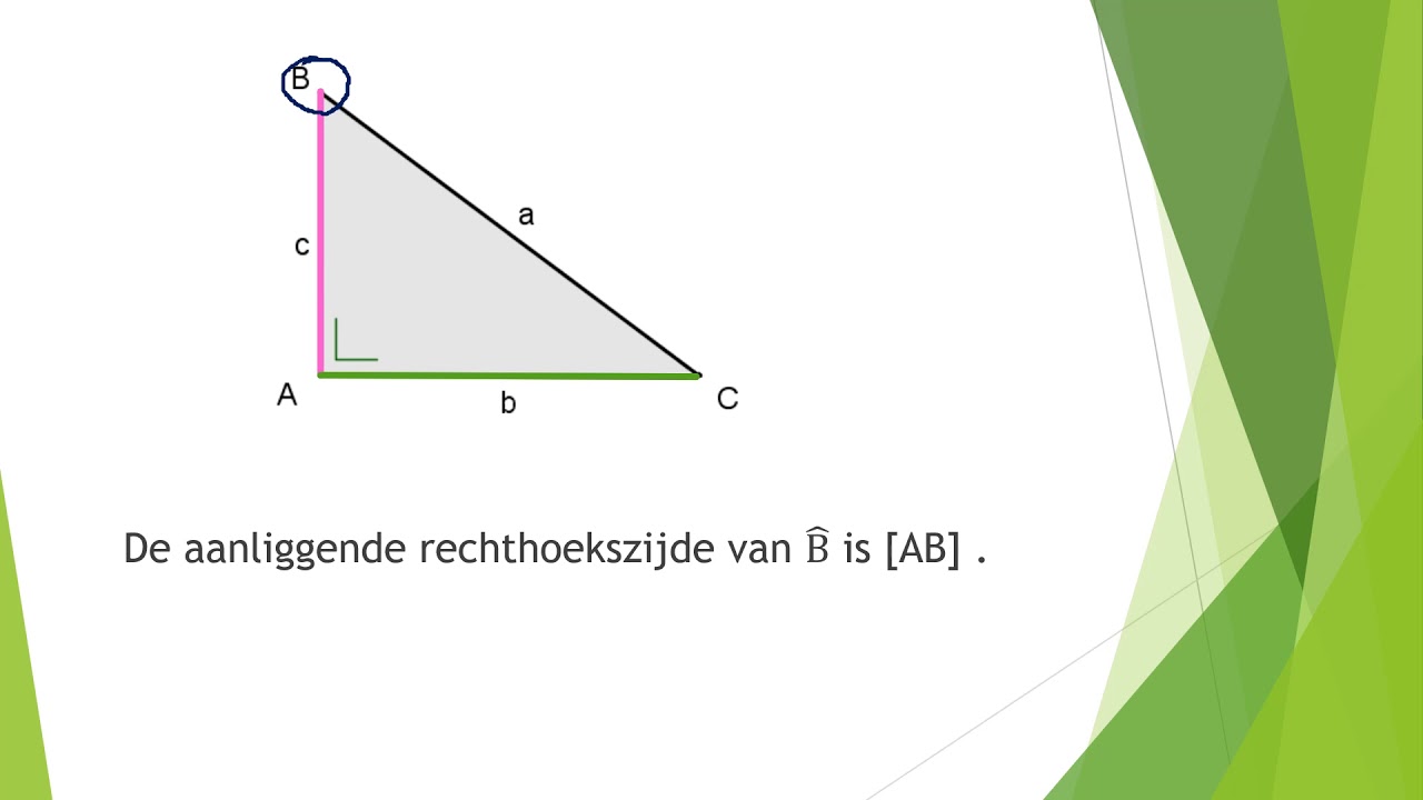 Goniometrie in een rechthoekige driehoek begrippen en terminologie