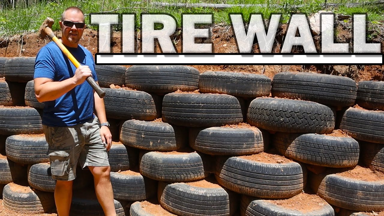 How to Build a Tire Wall [Free Tire Retaining Wall]