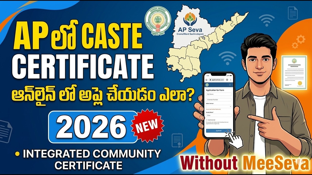 Caste Certificate Apply Online 2026 | How to Apply Integrated Community Certificate in AP Telugu