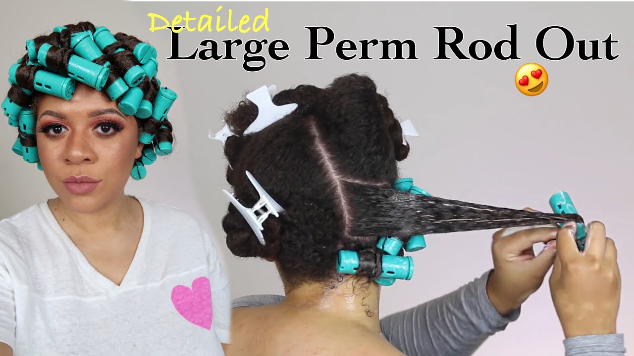 How To Large Perm Rod Set On Natural Hair | Heatless Curls (DETAILED)