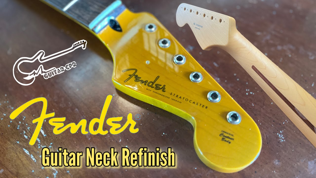 Fender Guitar Neck Refinish - How To Spray an Amber Finish 