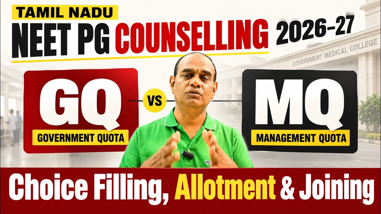 Tamil Nadu NEET PG Counselling 2026&ndash;27 🔥 Round 1 Process, Fees, Choice Filling & Refund Rules