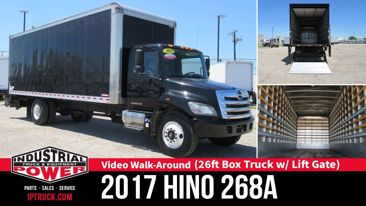 2017 HINO 268A | 26ft Box Truck w/ Lift Gate | Black | 