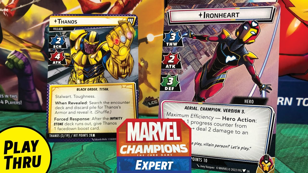 IRONHEART vs Expert THANOS in a Marvel Champions Solo Playthrough