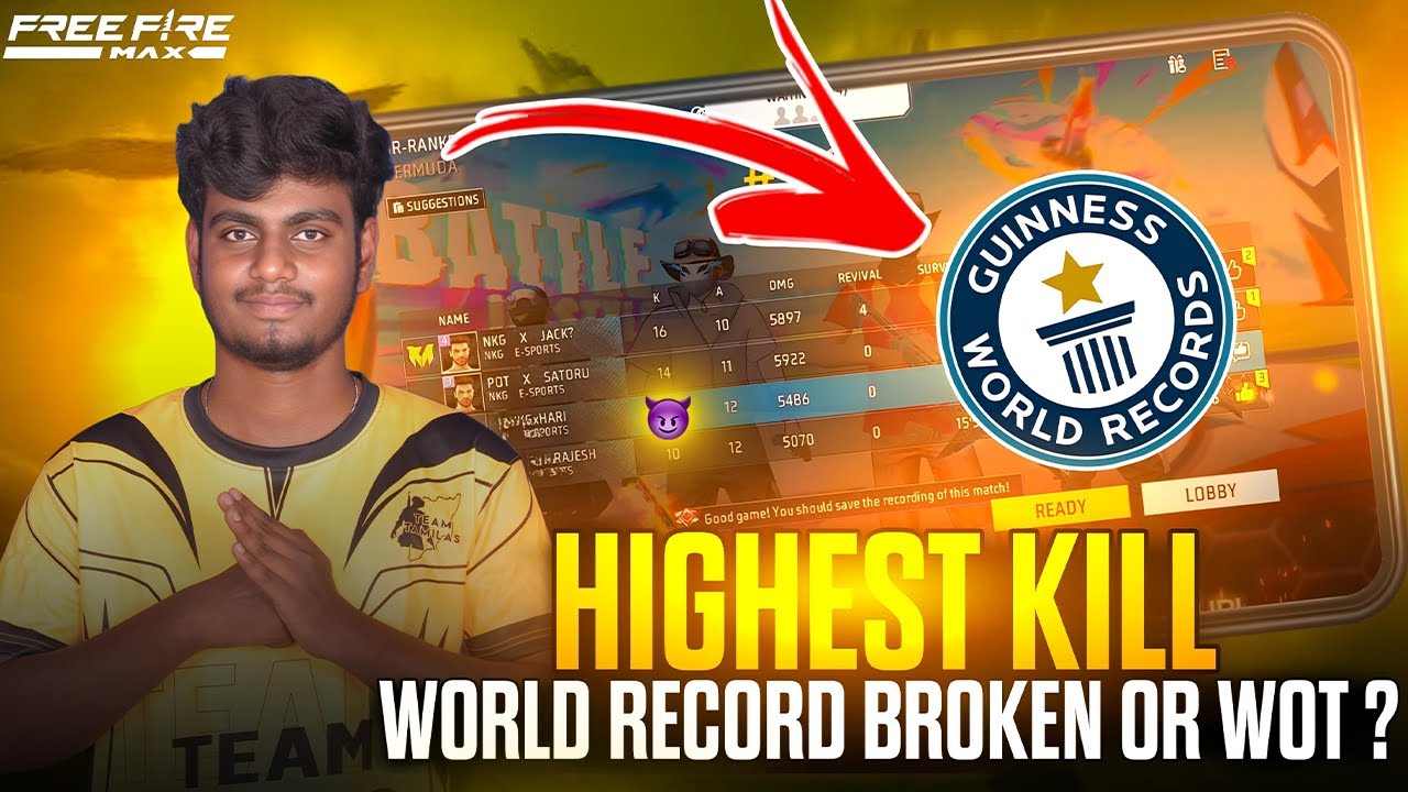 Highest Kill World Record Ah Mutuchu Vitacha? #freefire #worldrecord #narikoottam #freefiretamil