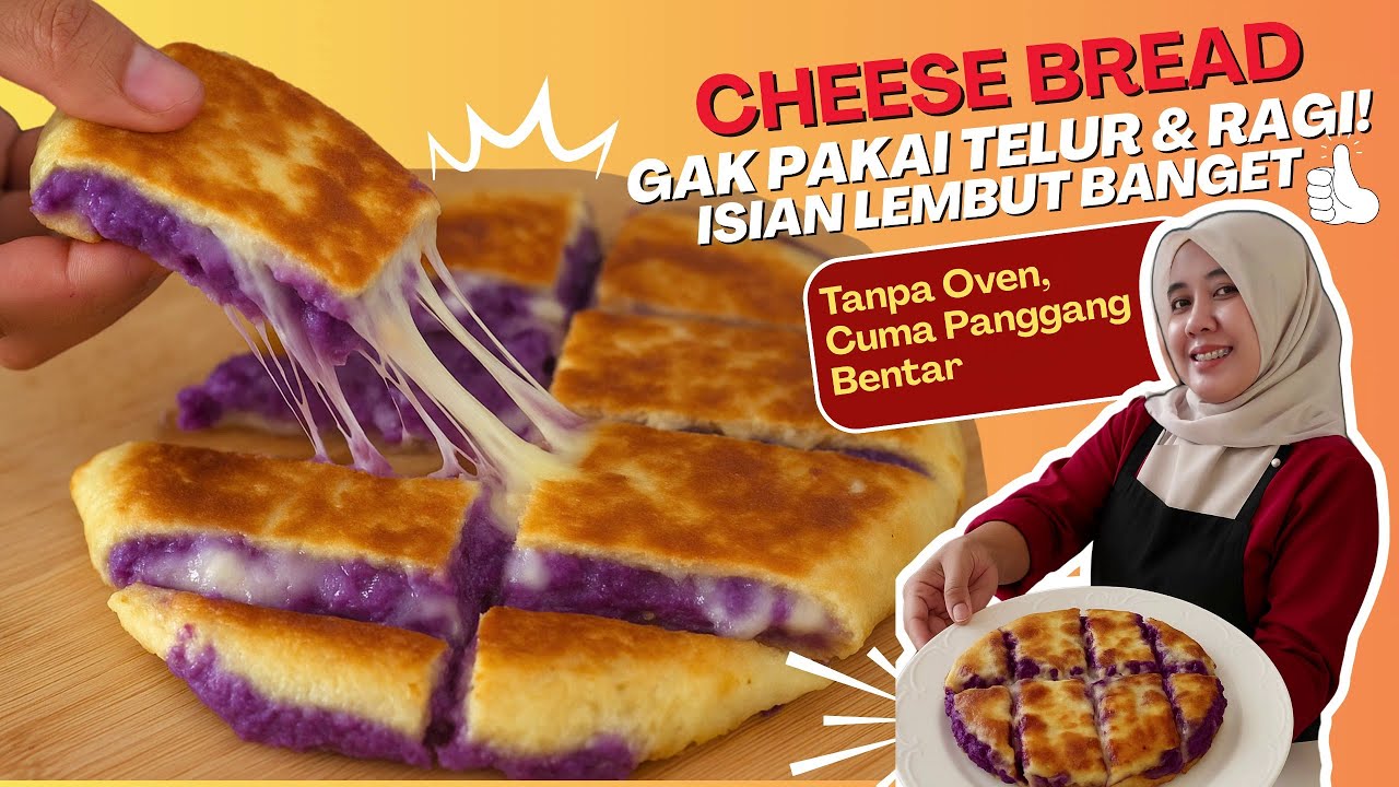 ROTI GORENG ALA KOREA, ISIAN UBI UNGU + KEJU LUMER!