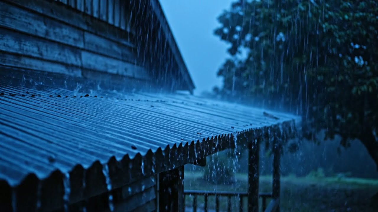 Vença o Estresse para Adormecer Rápido com Chuva Pesada e Sons de Trovão Perigosos ao Redor do ...