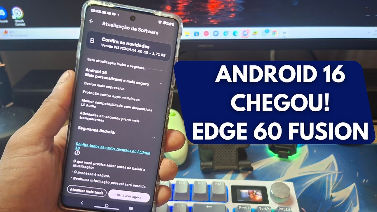 CHEGOU NELE! ANDROID 16 PARA O MOTOROLA MOTO EDGE 60 FUSION - Veja As Melhorias!