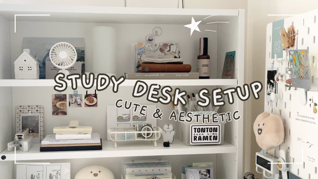 organise with me ☁️ study&journaling desk