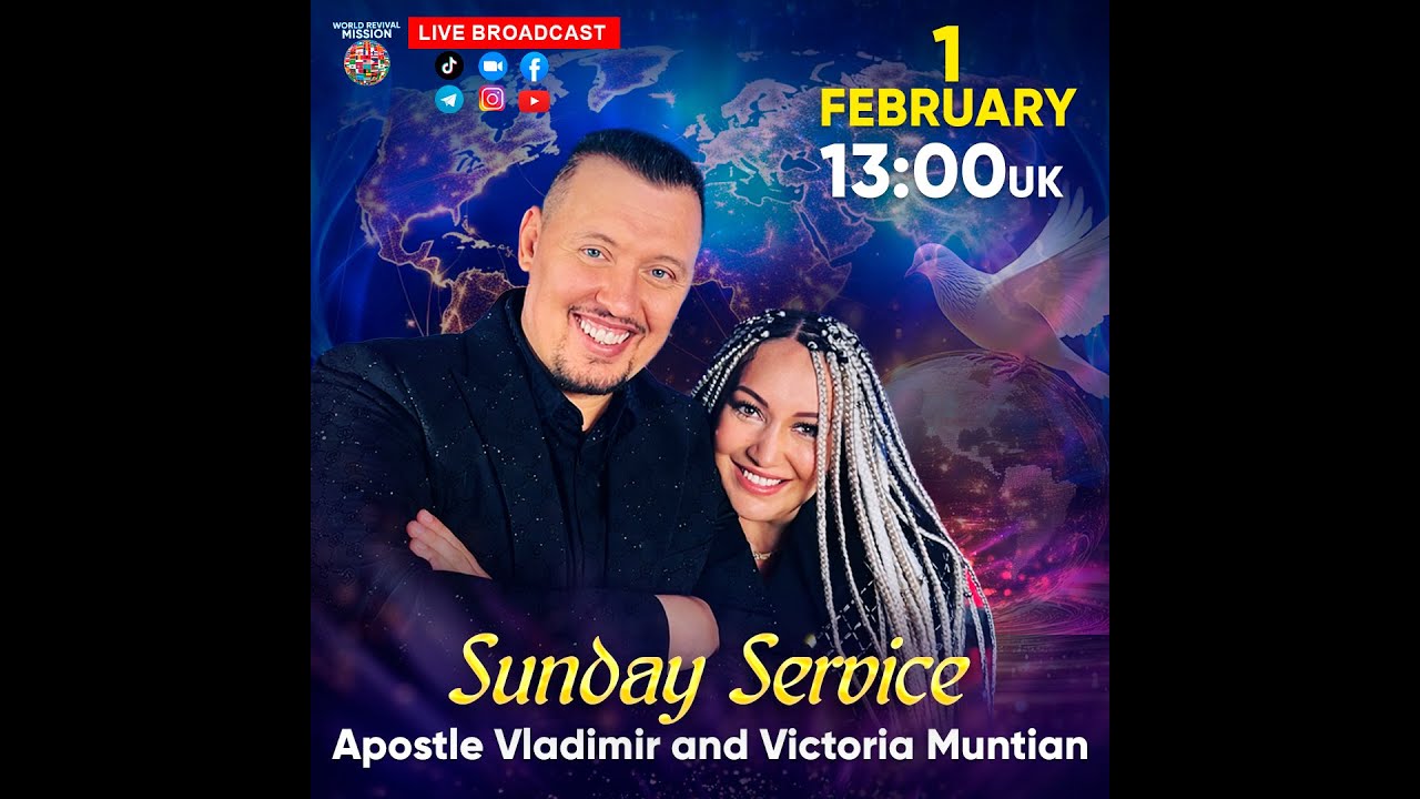 SUNDAY SERVICE | Apostle Vladimir & Victoria Muntian | February 1 | 🔴 Live