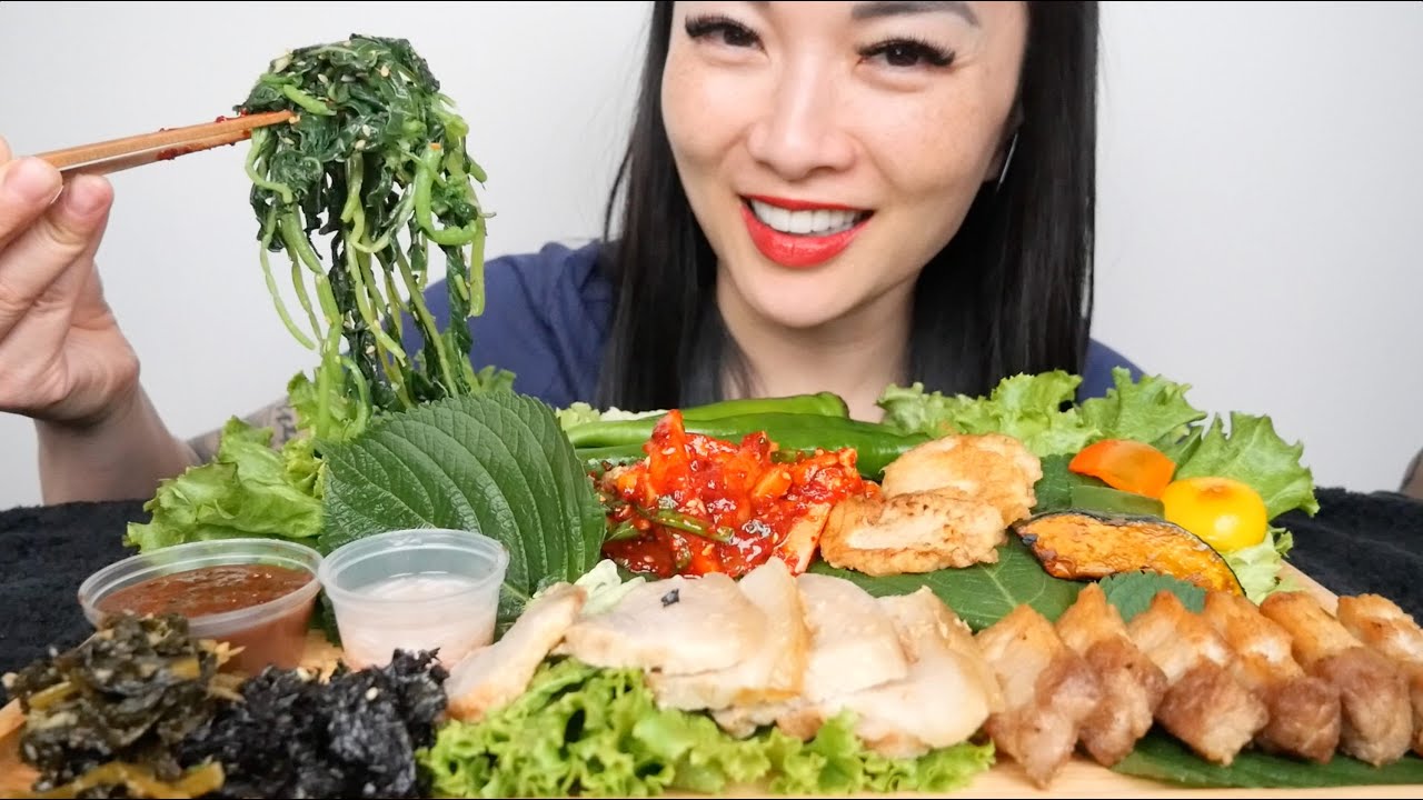 KOREAN BOSSAM (ASMR EATING SOUNDS) NO TALKING | SAS-ASMR