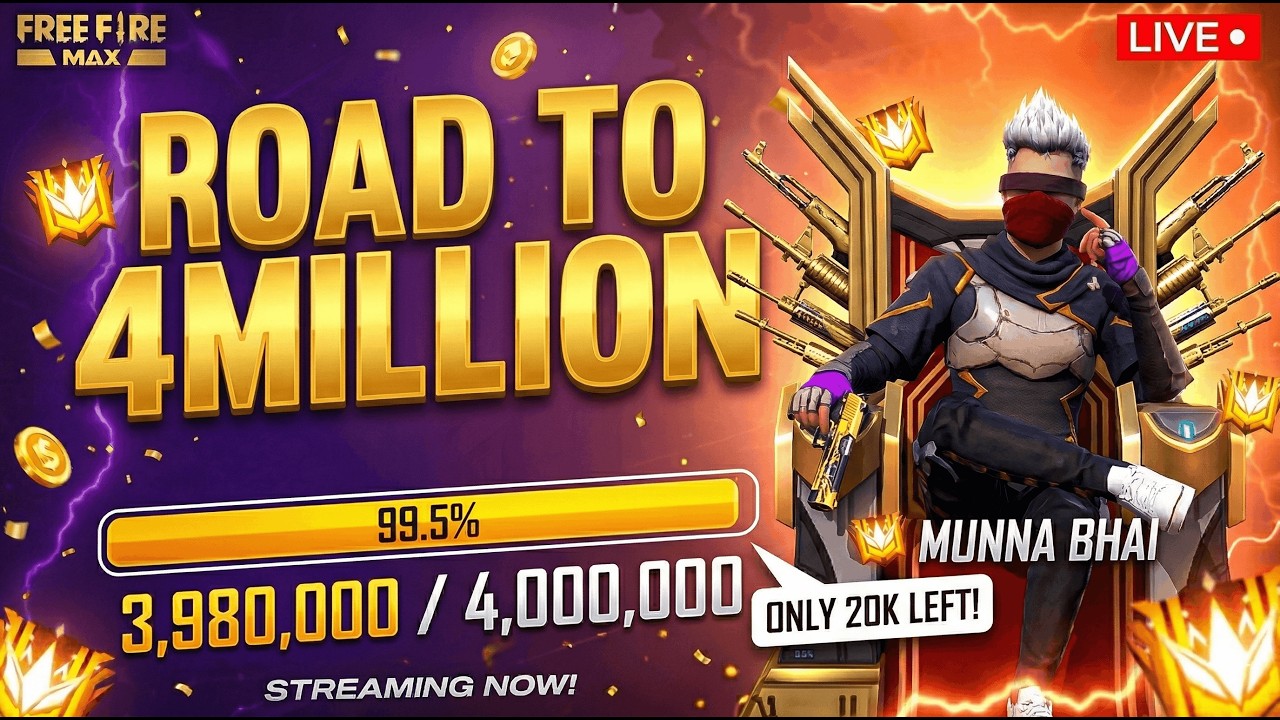 🤩Grandmaster  Live Rank Push ❤️-  Free Fire Telugu Live  - Munna Bhai #MBG