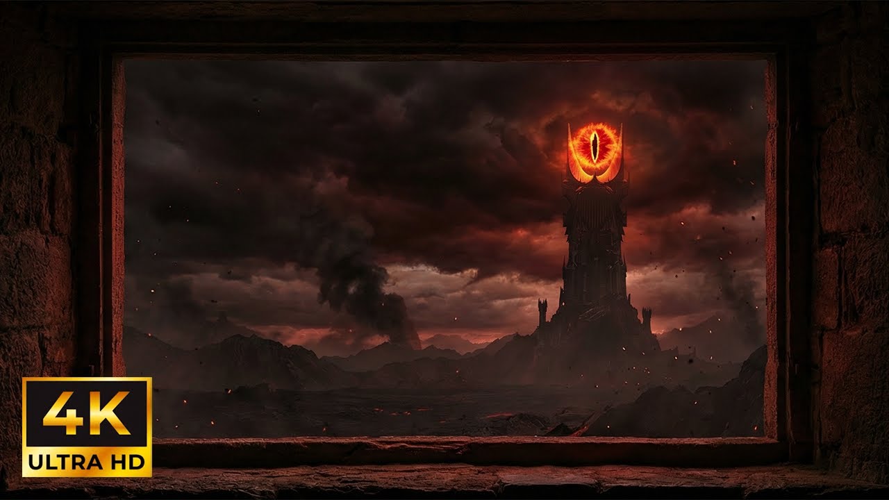 Window to the Eye of Sauron 🔥 Lord of the Rings for TV & Projector | Dark Ambience | 432 • 528 • 963