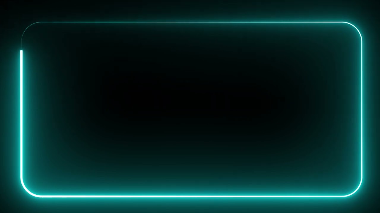 Cyan Neon Frame Background | MD Animated Backgrounds | Free Video Backgrounds