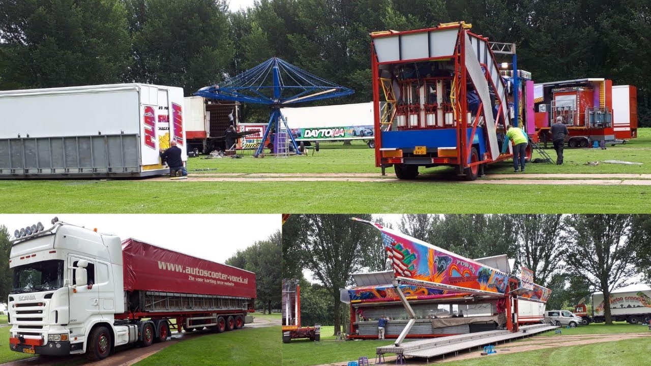 Transport en opbouw kermis De Goorn 2020
