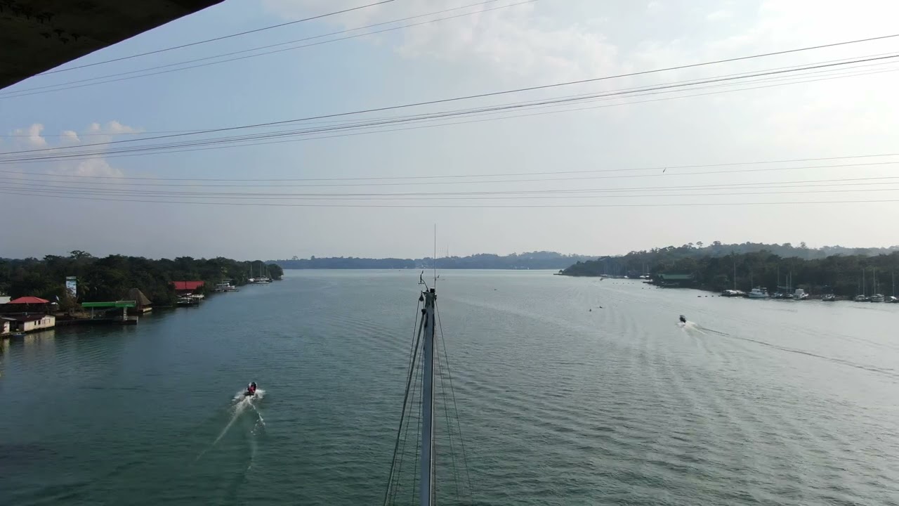 Under the bridge. Do we still have a mast? 