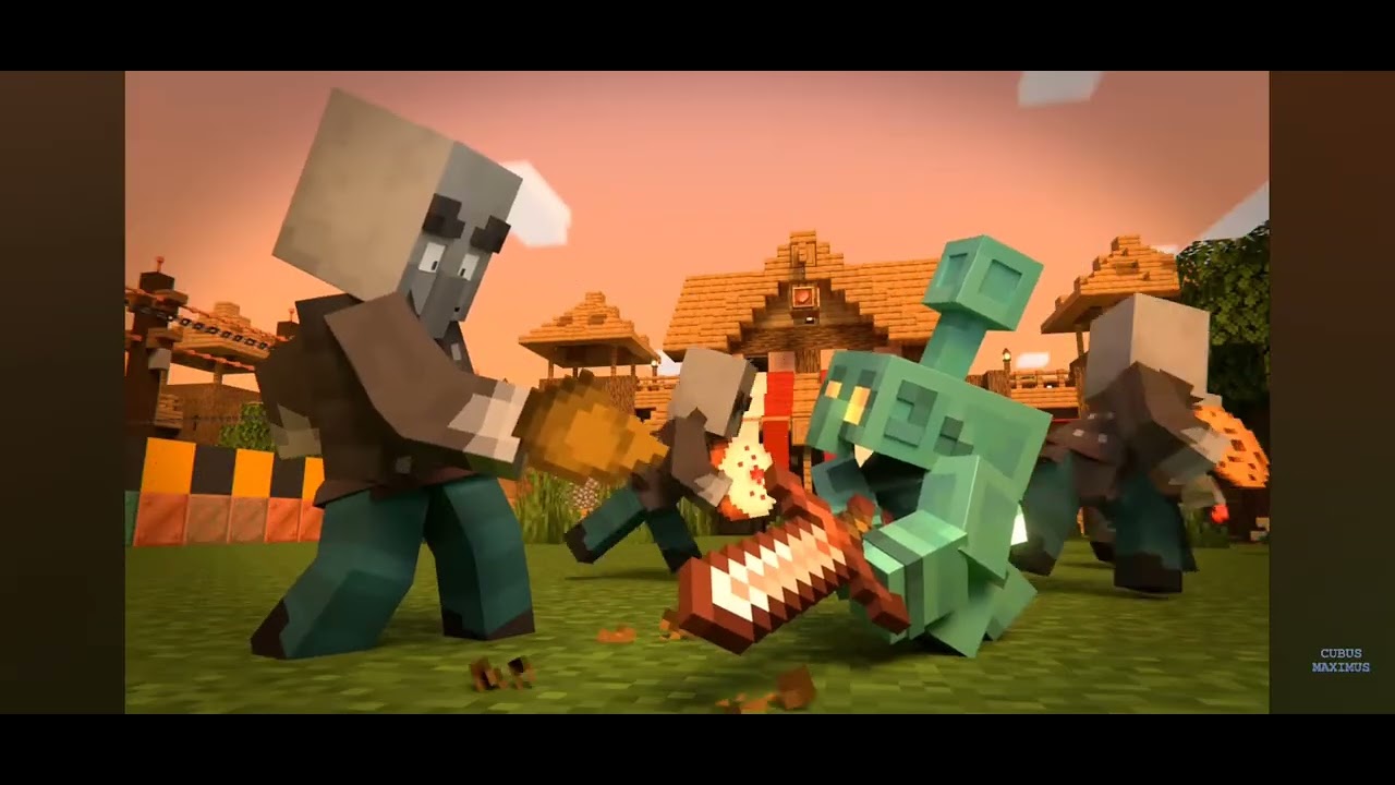  Pilager Vs villager and Iron golem#minecraft#5k subscribe, view , like