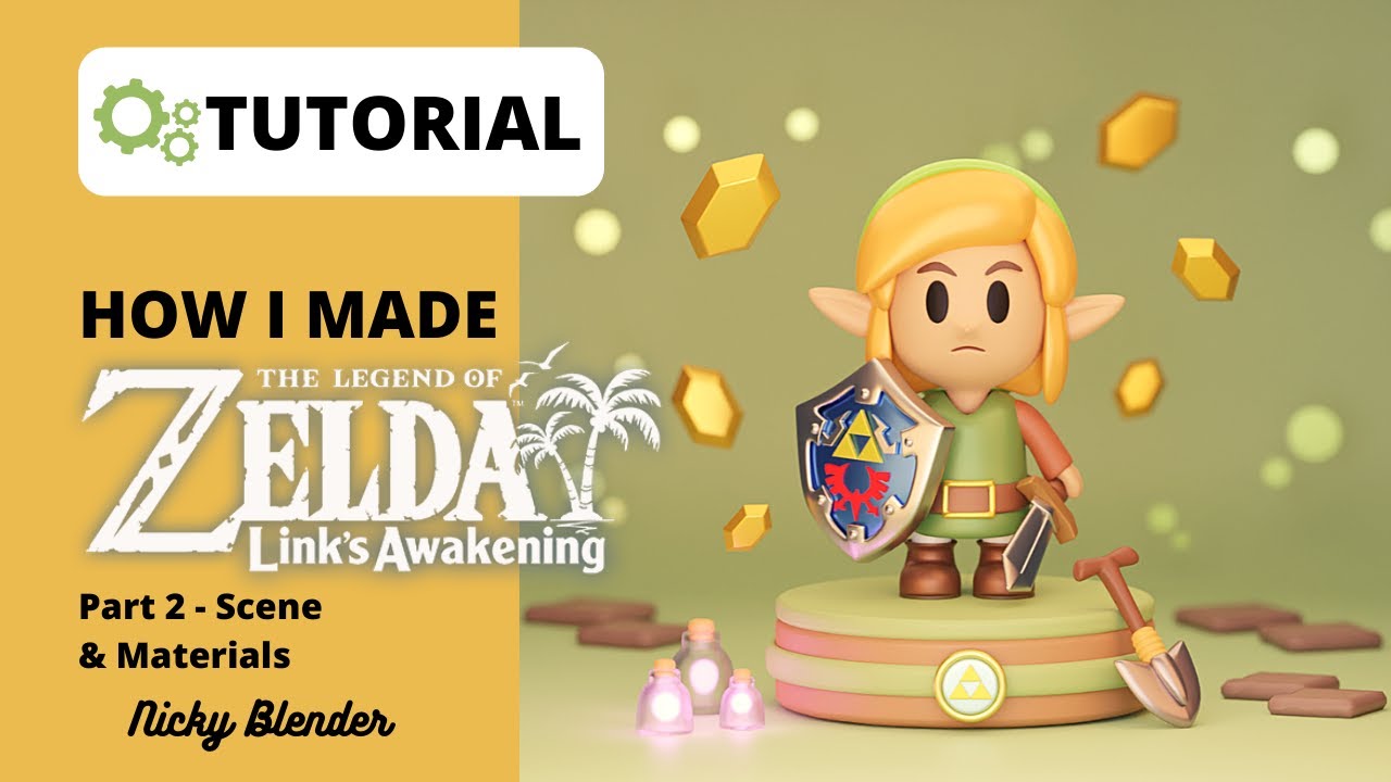 The Legend of Zelda: LINK'S AWAKENING | Part 2 - Scene & Materials | Blender 2.92 Tutorial
