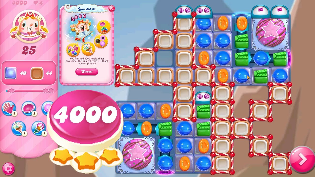 Candy Crush Saga Level 4000 (Milestone Level) || No Boosters || 3 Stars 🌟🌟🌟