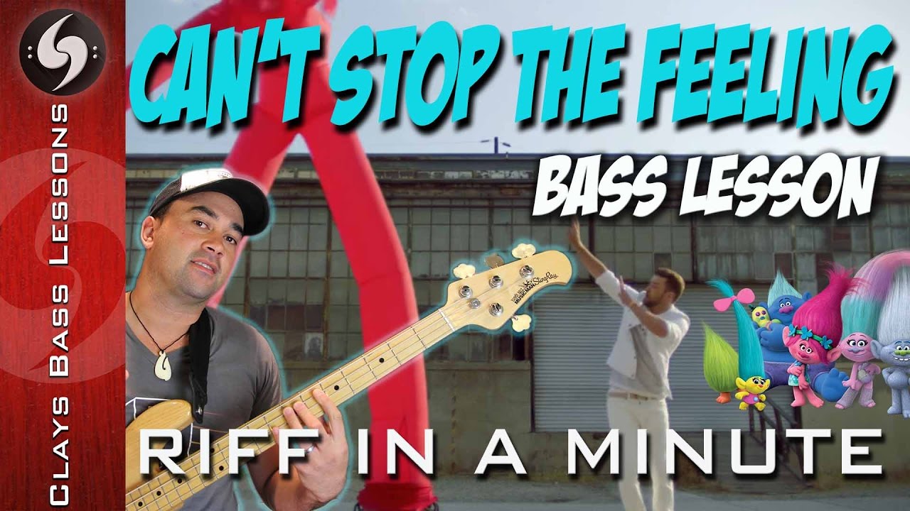 CAN'T STOP THE FEELING - Bass Lesson with TAB - Riff In a Minute - Justin Timberlake