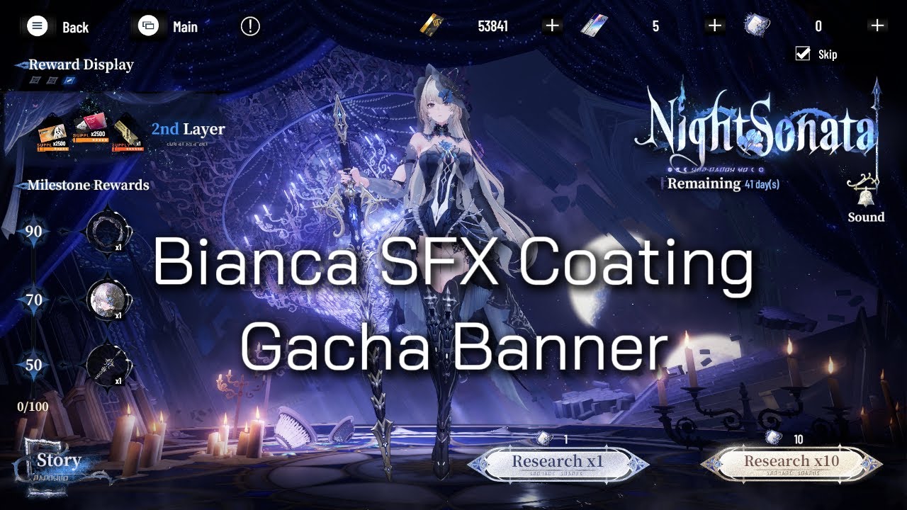 Punishing Gray Raven Bianca (Black Swan?) Night Sonata Coating Skin Gacha Pulls Banner F2P #f2p #pgr