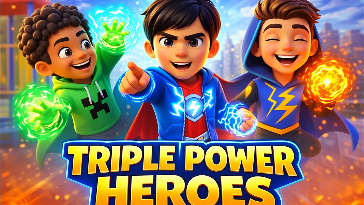 Triple Power Heroes , #cartoon #baby #power #hero #heroes #funny #reels #ai #shorts #english #cat 