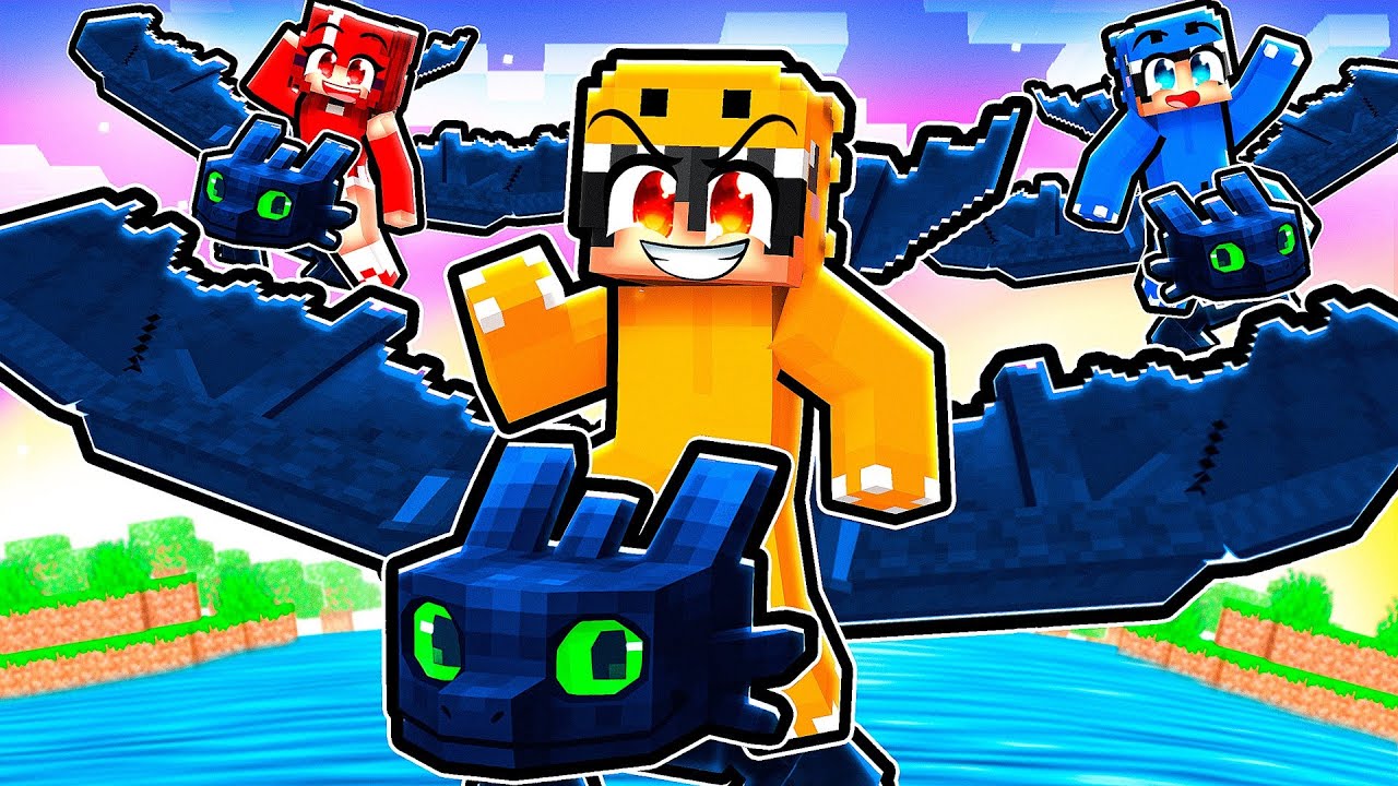 Having a DRAGON TRAINER FAMILY in Minecraft!