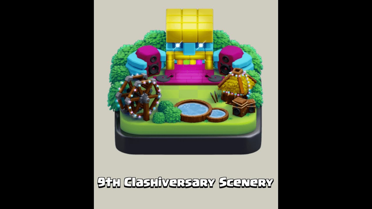 9TH Clashiversary Scenery | Home Base Scenery | August 2021 | Clash of Clans (No Commentary)