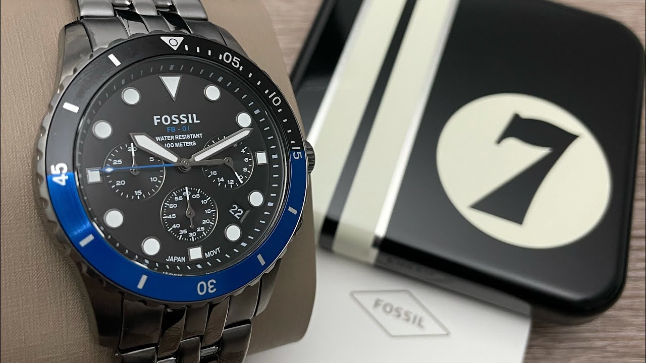 Fossil FB-01 Chronograph Smoke Stainless Steel Men’s Watch FS5835 (Unboxing) @UnboxWatches