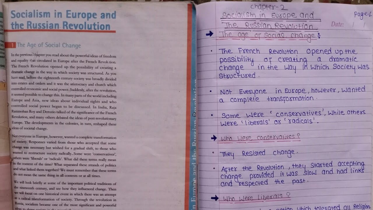Class 9 History Notes Chapter 2 - Socialism in Europe and Russian Revolution(Notes in description)