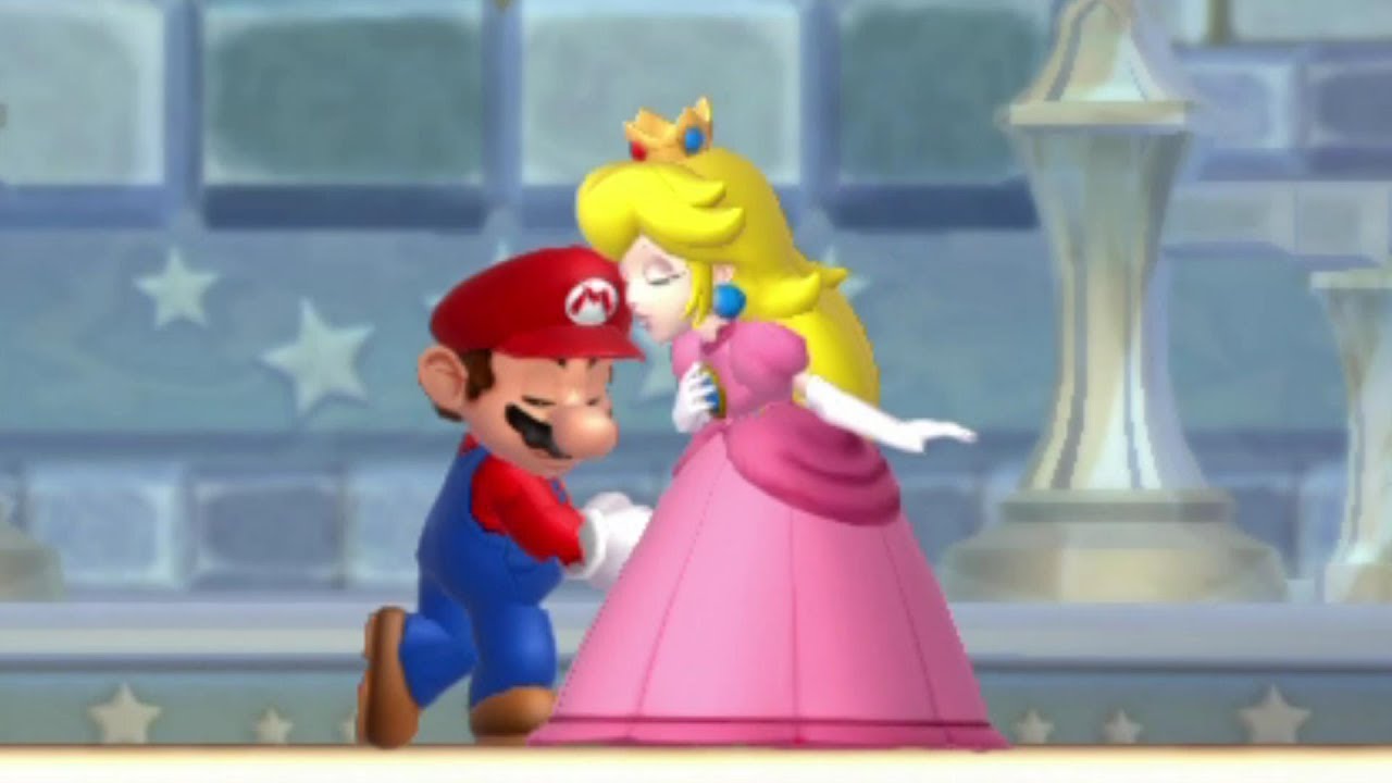 Princess Peach kiss Bowser Giant Bowser & Bowser Jr  in New Super Mario Bros U Deluxe