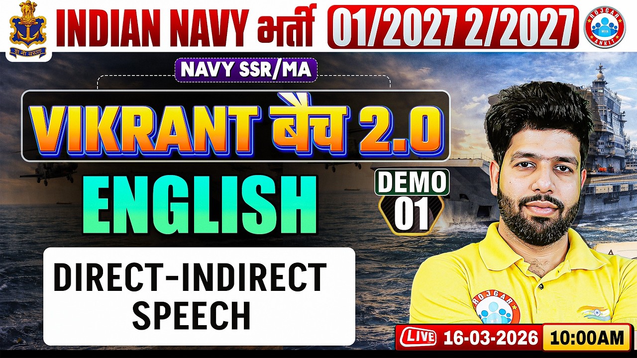 Navy SSR English Classes 2026 | Vikrant Batch 2.0 Demo Class | Direct-Indirect | English For Navy MA