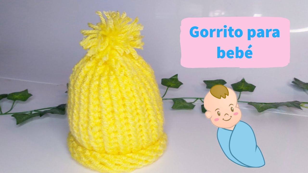 Gorrito para bebé en telar circular | Súper fácil