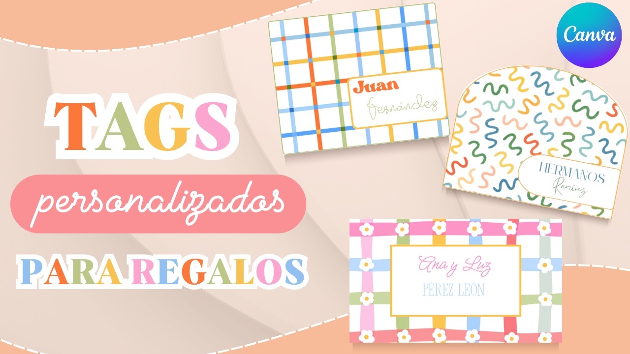Cómo hacer TAGS personalizados para REGALOS en Canva | Tutorial Paso a Paso