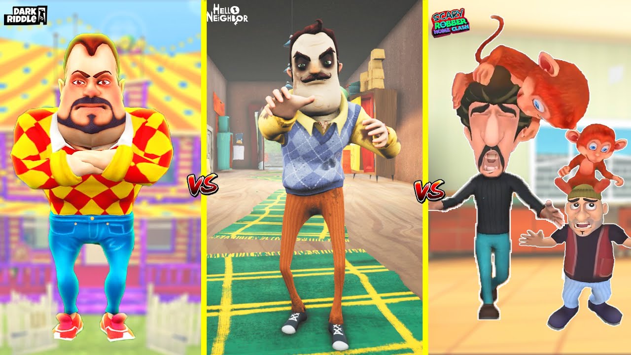 BAYRAM KAPIŞMASINDA EN KOMİKLER 😱 Dark Riddle - Hello Neighbor - Scary Robber