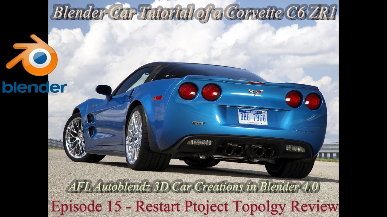 Blender 3d Modelling a 2009 Corvette C6 ZR1 Ep 15 Topology Changes #youtube #blender