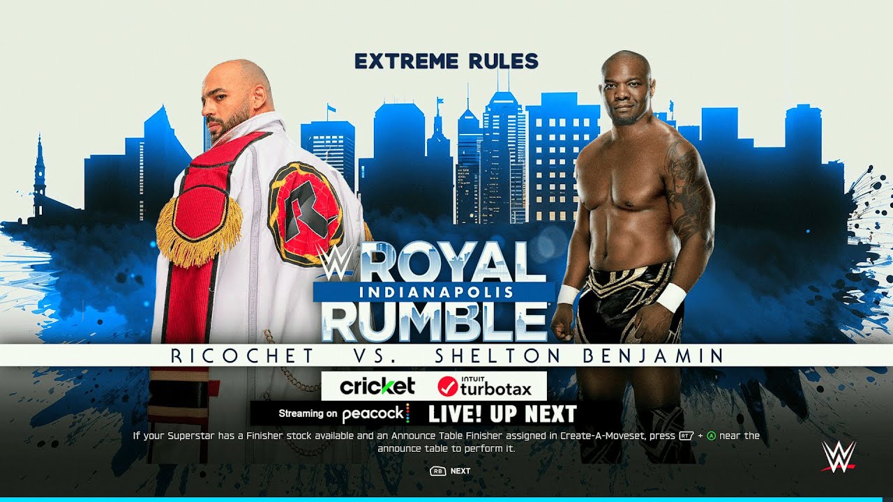 WWE 2K25 - Ricochet vs. Shelton Benjamin - High-Flying Extreme Rules! - Cruiserweight Dream