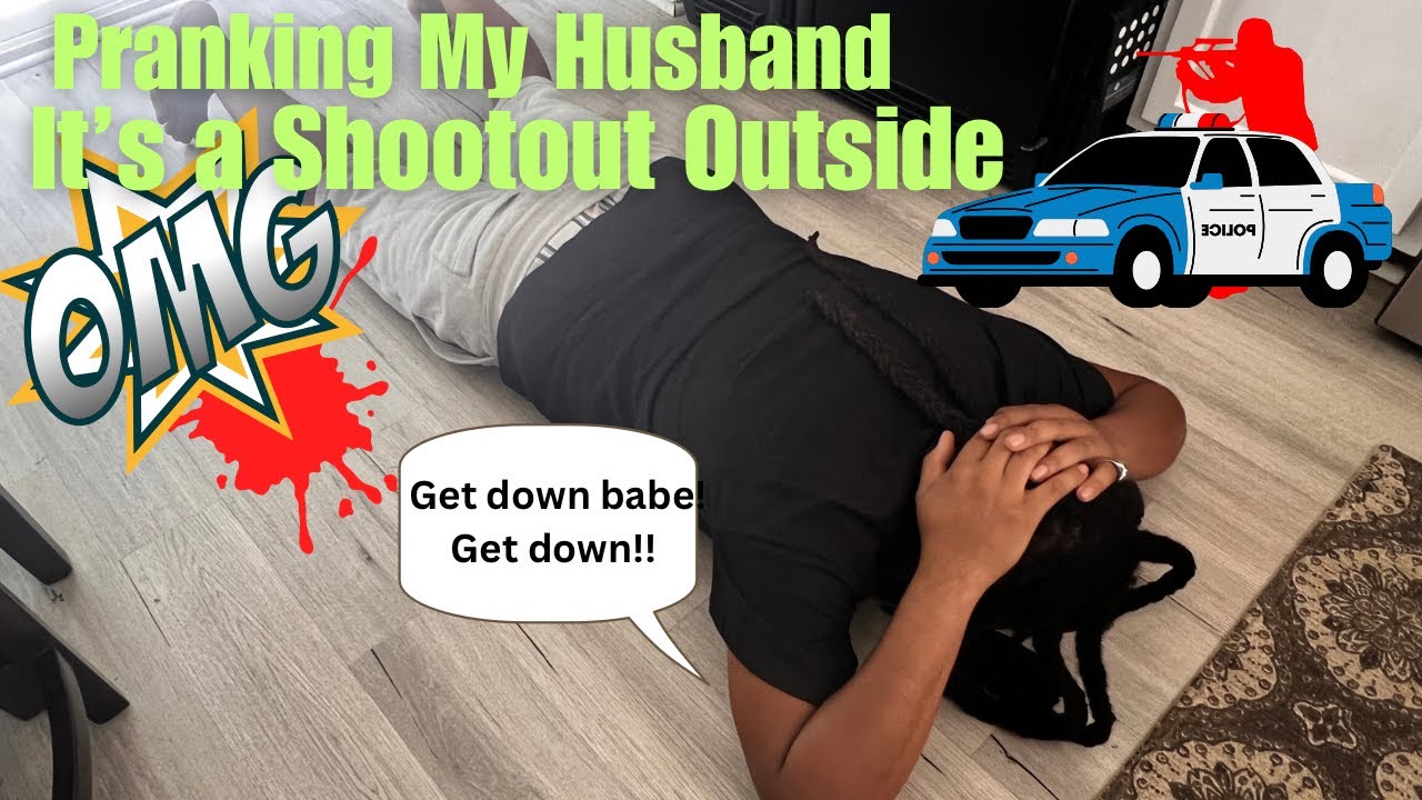See his reaction! Epic Prank: Fooling My Husband with a Fake Shootout Prank Gone Wild!!!😂😂😂