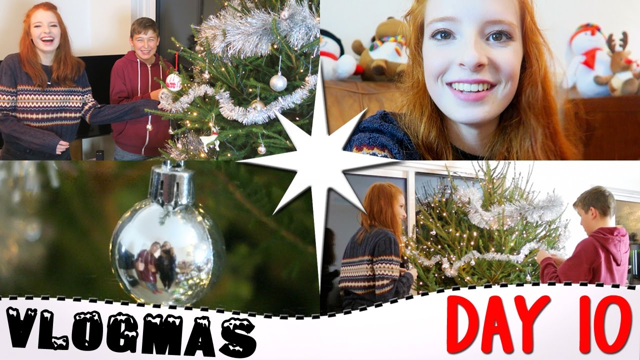 Vlogmas Day 10 2016, Decorating our Christmas Tree, Silver / Rose Gold Decorations | NiliPOD