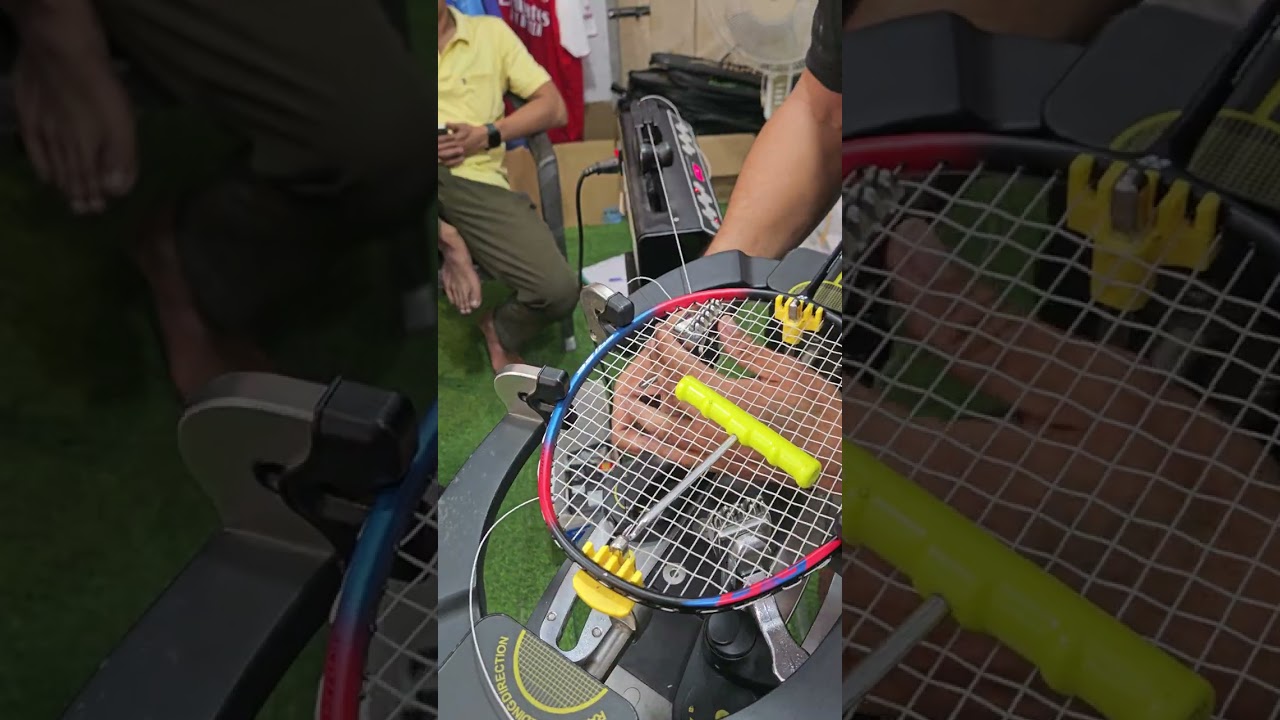 Badminton Racket stringing #yonex # bg80power#badminton #astrox7DG #ASTROX#7DG #SPORTS#reels 