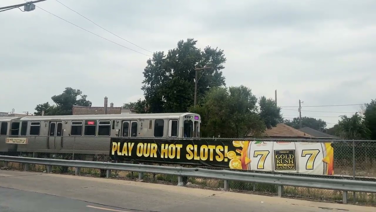 CTA Pink Line train to the loop leaving Cicero (47th Street Crossing) (2)
