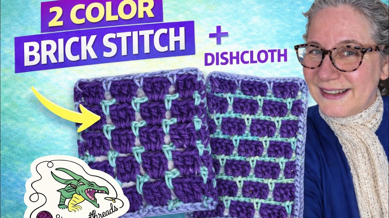 Learn How to Crochet this Easy 2 Color Brick Stitch