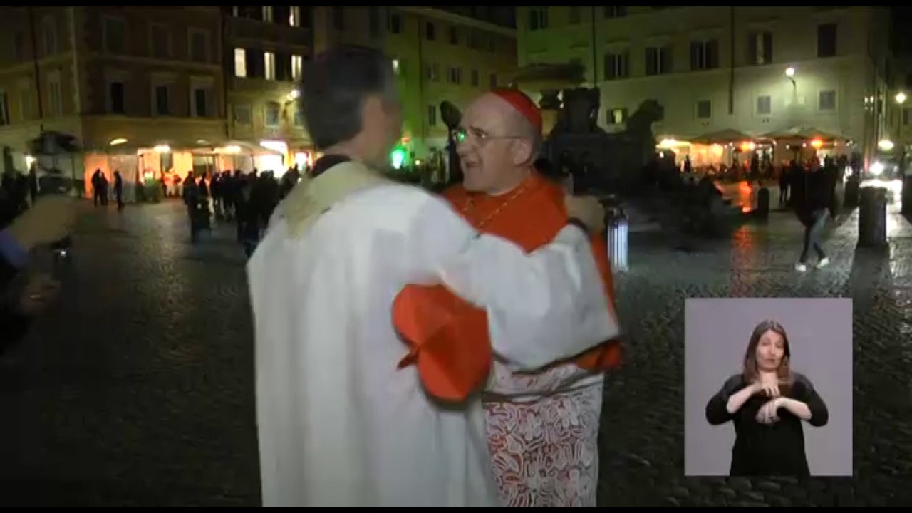El cardenal Osoro toma posesión de la basílica de Santa María in Trastévere de Roma
